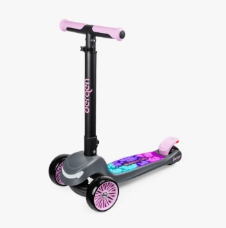 Różowa hulajnoga trójkołowa